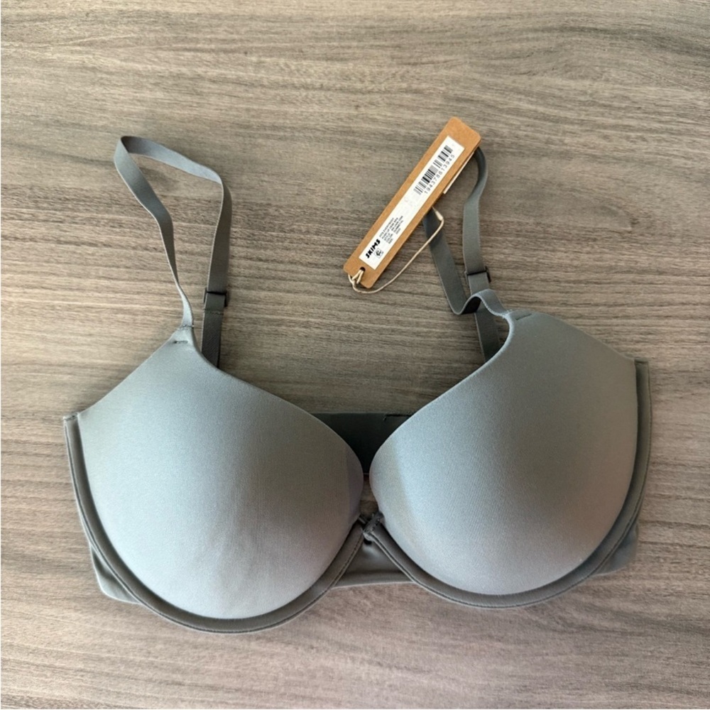 SKIMS Fits Everybody Tshirt Bra GUNMETAL NWT size 34C (2294) #B5